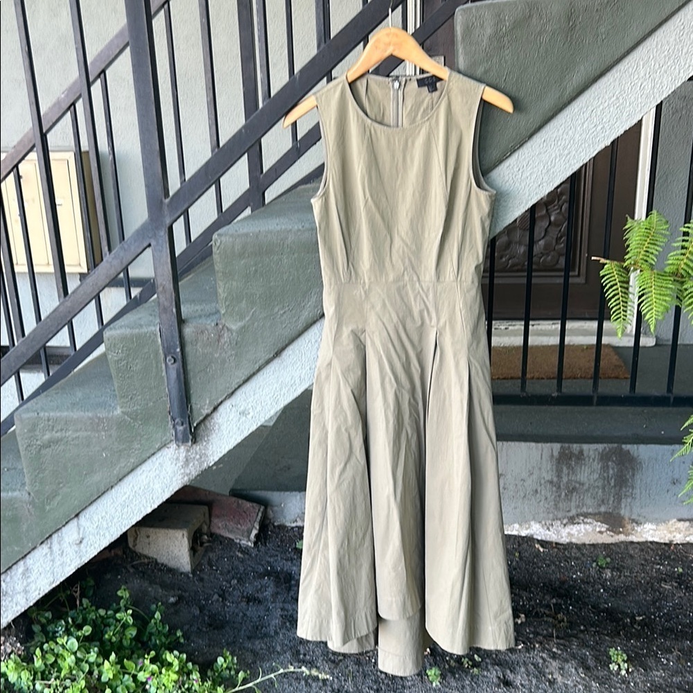 COS Sleeveless Waisted Dress With Pleats Bohemian Cotton Summer Dress Size 4 - Picture 2 of 8